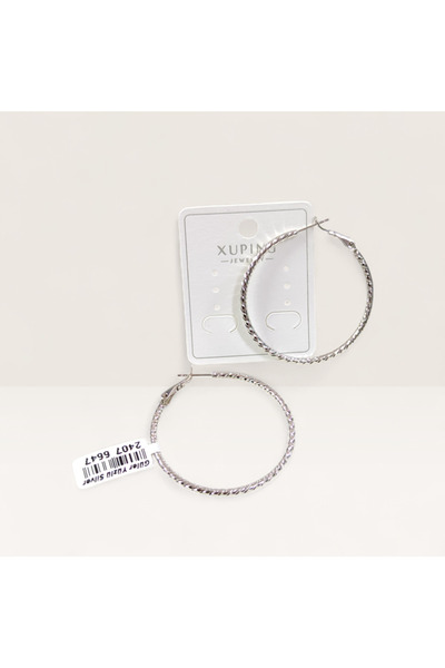 Güler Yüzlü Silver Xuping 4 cm Spiral Hoop Earrings White