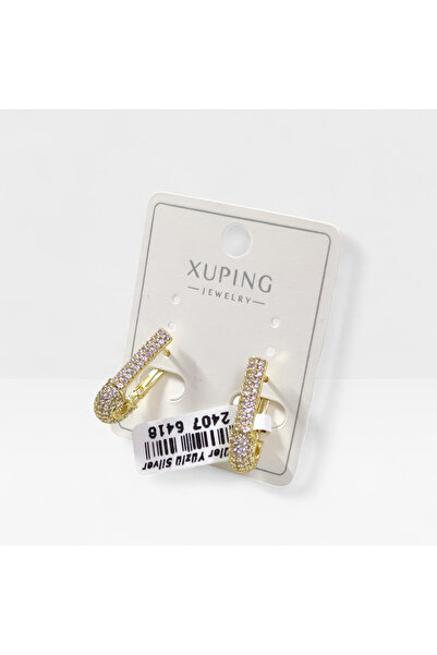 Güler Yüzlü Silver أقراط ذهبية من XUPING مقاس 2 سم