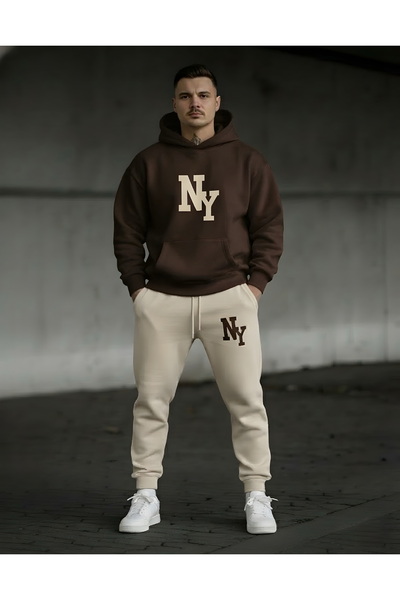 Risil-Nu Company New Season Hooded Ny Printed Full Winter Complete Brushed In...