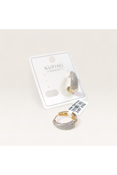 Güler Yüzlü Silver Xuping 13 mm White Stone Earrings Rose