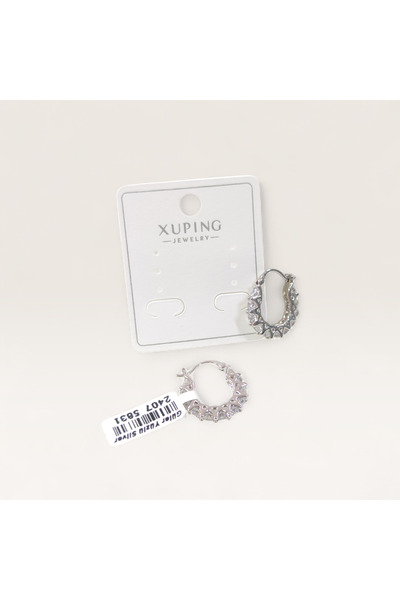 Güler Yüzlü Silver Xuping 11 mm Tamtur Waterway Hoop Earrings White