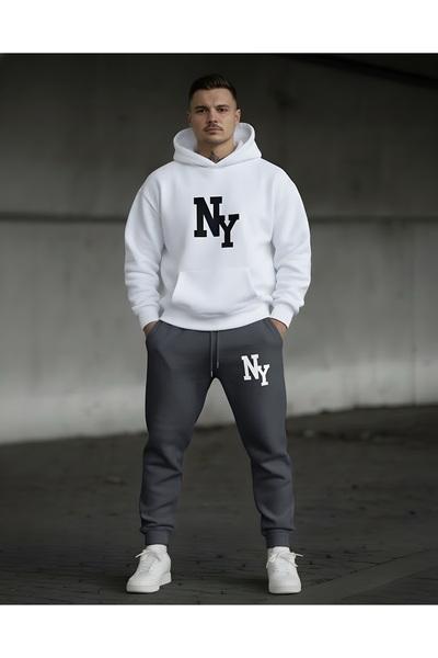 Risil-Nu Company New Season Hooded Ny Printed Full Winter Complete Brushed In...