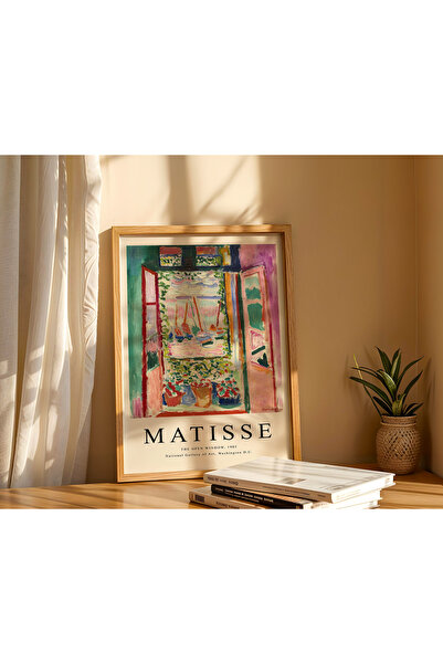 KALİA HOME Henri Matisse Çerçeveli Poster, Doğal Ahşap Çerçeveli Tablo – Mode...
