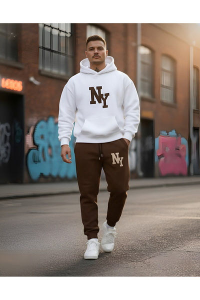 Risil-Nu Company New Season Hooded Ny Printed Full Winter Complete Brushed In...