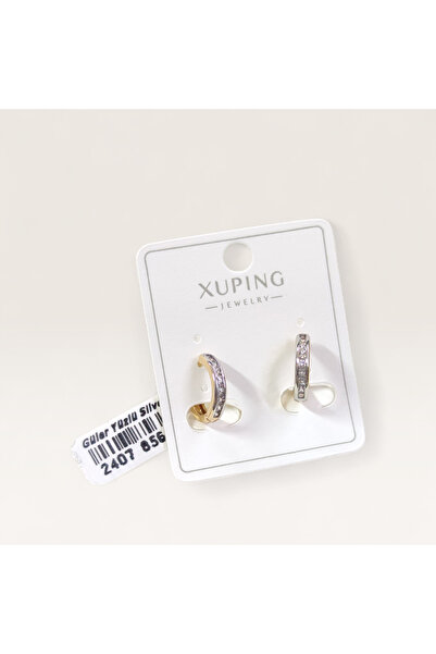 Güler Yüzlü Silver Xuping 10 mm Montür Hoop Earrings Rose