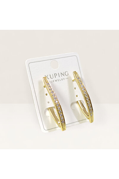 Güler Yüzlü Silver أقراط ذهبية على شكل مثلث 35 ملم من XUPING