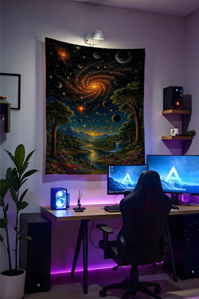 Halura Aesthetic Landscape Wall Covering– Quality Fabric, Gamer Room Decor Ta...
