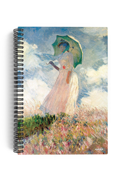 miosho Claude Monet / Woman with a Parasol, 1886 | Spiralli Defter 11 | A5 | ...