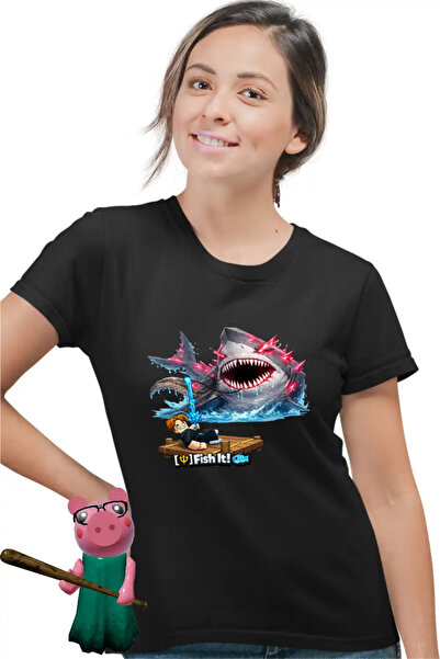 OEM Tricou Femei Pescar Roblox Rechin Sea Monster Pescar