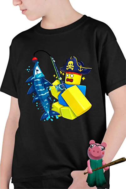 OEM Tricou Copii Baieti Noob Pescar Roblox Fish it Sea Monster