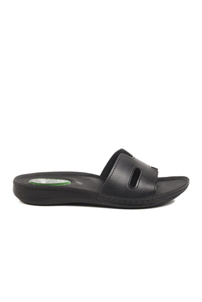 Aspor Black Gel Sole Anatomical Women's Flat Slippers