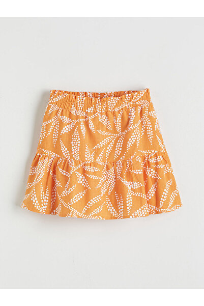 LC Waikiki Nevavm Girl's Skirt with Elastic Waist and Difference in Color