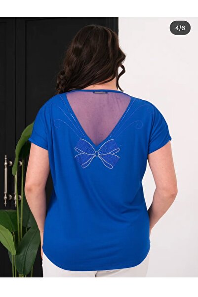 tellevolle Plus Size Tulle and Stone Detailed Blouse