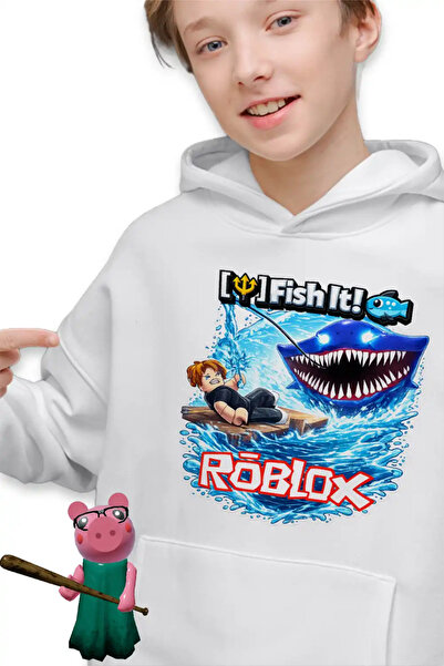 OEM Hanorac Copii Baieti Roblox Fish it Pescar Huggy Wuggy
