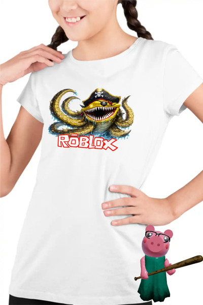 OEM Tricou Copii Fete Roblox Fish it Huggy Wuggy Pirat Sea Monster