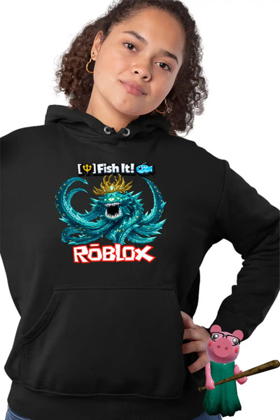 OEM Women's Hoodie Roblox Fish it Laviathan Sea Monster Fisherman