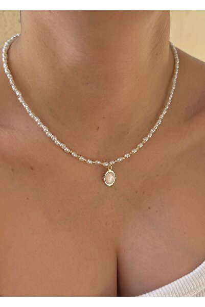 takıtarzım قلادة ذهبية نسائية على شكل عين القطة من اللؤلؤ