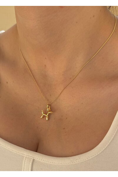 takıtarzım Gold Köpek Figürlü Kadın Kolye