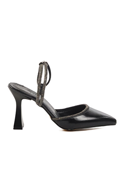Aspor Black Thin Heeled Women's Evening Dress Shoes