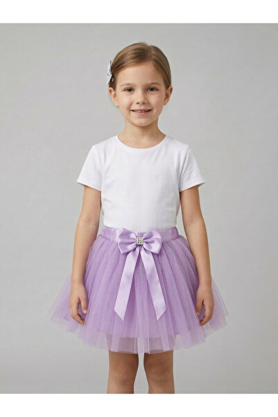 nacar çarşı Fusta tutu lila pentru fete detaliu cu fundă Fusta spectacol 23 a...
