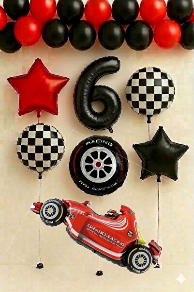 ÇITIPITISTORE Σετ μπαλονιών με θέμα το αγωνιστικό αυτοκίνητο για πάρτι γενεθλίων