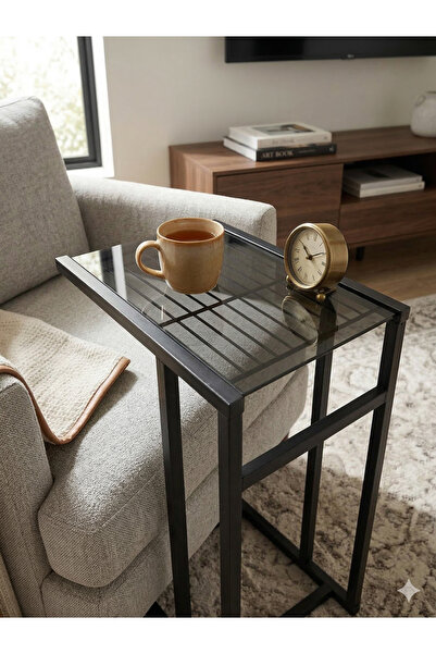 Minimal Home C Sehpa Metal&Pleksi Koltuk Yanı Sehpa