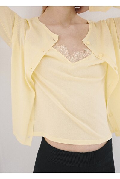 MANGO Woman Triko düğmeli hırka