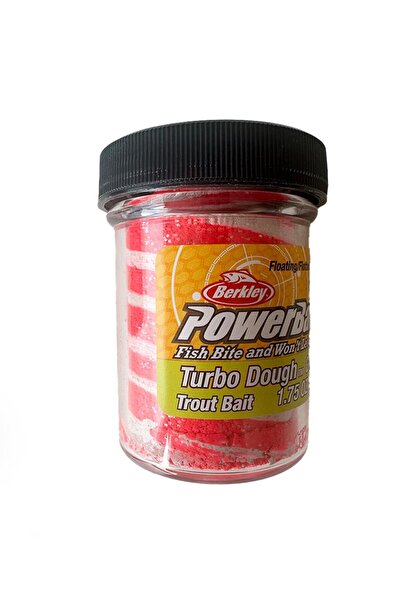 BERKLEY Power Bait Turbo Dough Glow-Fl Red-White