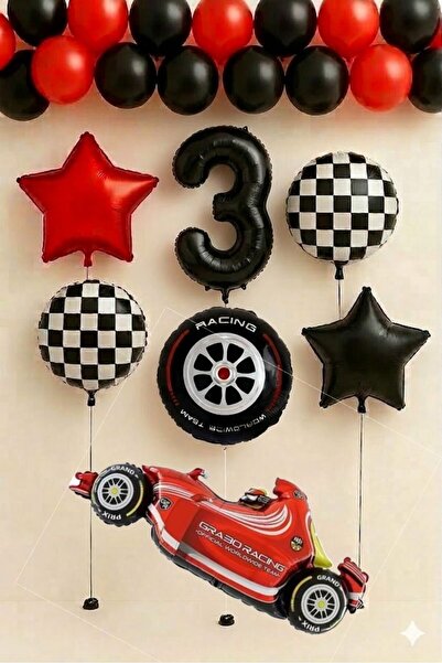 ÇITIPITISTORE Yarış araba temalı doğum günü parti konsepti yaş balon set