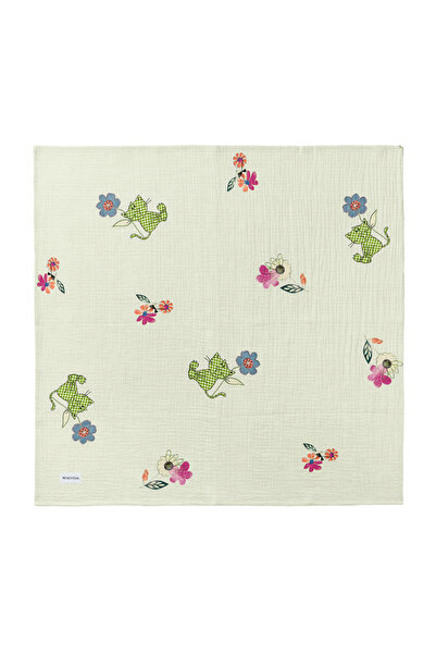 WSENDA 100% Cotton 4-Layer Special Woven Muslin Patterned Baby Blanket Si