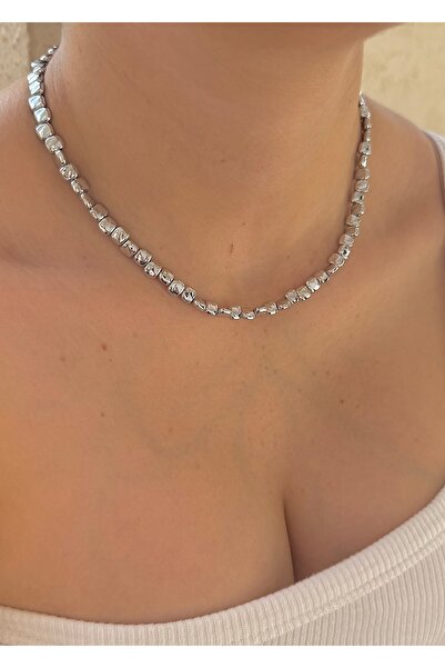 takıtarzım Damla Steel Silver Women's Necklace