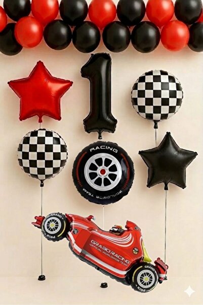 ÇITIPITISTORE Yarış araba temalı doğum günü parti konsepti yaş balon set
