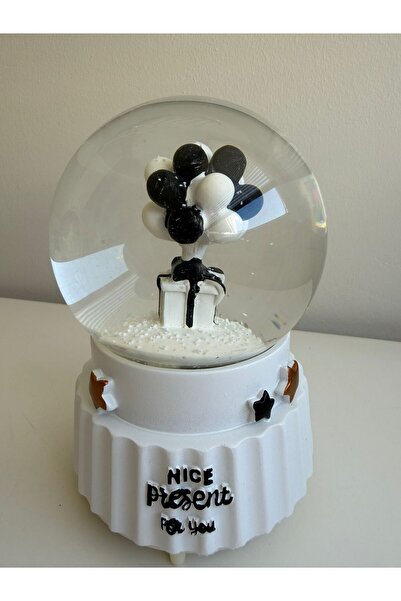 Bumelo Hediye Paketi Balonlar Büyük Boy Işıklı,Müzikli Püskürtmeli Kar Küresi