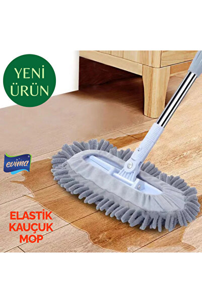 EVİMA Elastik Kauçuk Paletli 1 Yedek Uçlu Ev İşyeri Temizliği için Mop Set SA...