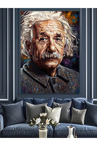 Artmeg Albert Einstein Pânză decorativă alb-negru - Tablou din lemn MDF