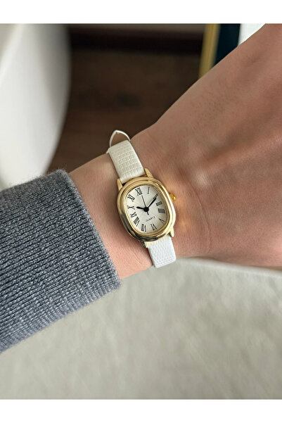 RoseandRoses Enio Patterned Leather Kayış Minimal Women Wrist Watch