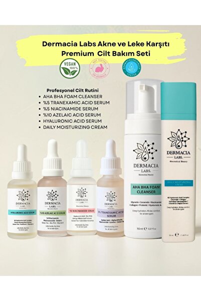 Dermacia Labs Akne ve Leke Karşıtı Premium Cilt Bakım Seti - %5 Traneksamik+%...