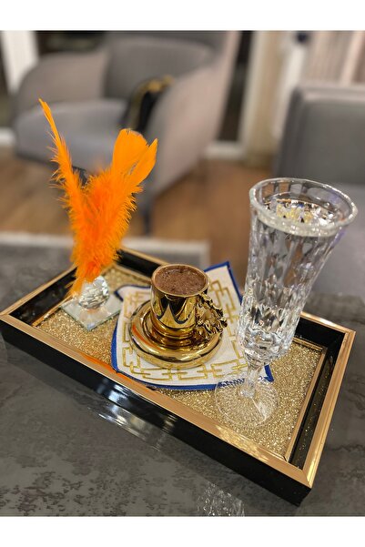 Rose Gold simli sunum tepsisi