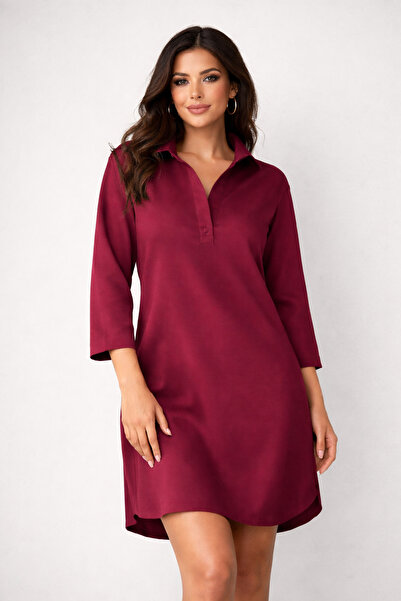 ETİKAFASHION AVORA1987 Scarlet Flow Elbise