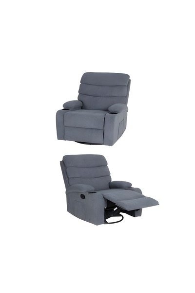 Arnohome Swivel and rocking recliner chair with reclining function and cup ho...