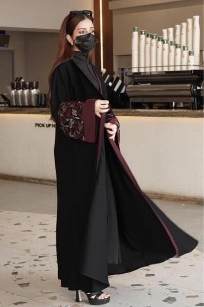Ratan Lamar abaya with classic embroidered sleeves, a new and elegant color w...