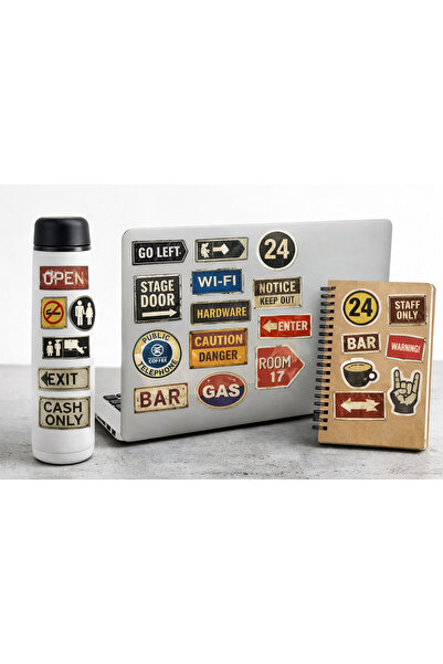 Limitless Design مجموعة ملصقات لافتات عتيقة الطراز مقاس 22 × 30 سم - ملصق ملص...