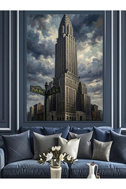 Artmeg Διακοσμητικός καμβάς New York Skyscrapers σε μαύρο και άσπρο - Ξύλινος...
