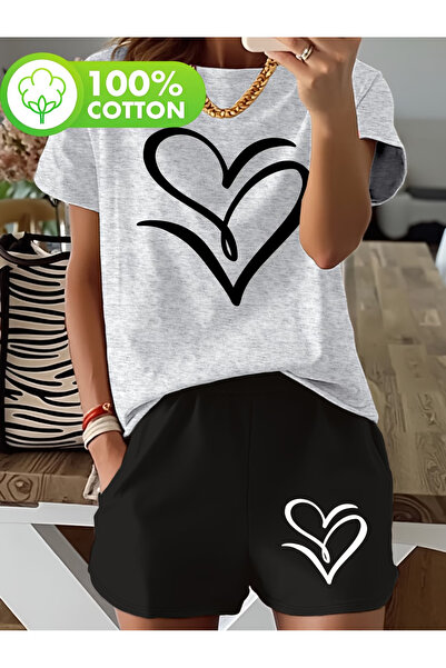 LAVİTTA Unisex Women/Men New York Custom Printed Shorts T-Shirt Set