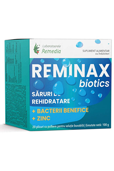Remedia Saruri de rehidratare + bacterii benefice si zinc Reminax Biotics, 20...