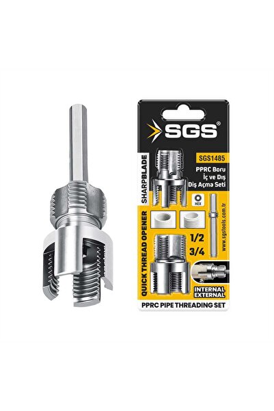 SGS SGS1485 2 Li İç Dış Plastik Boru Diş Açma Seti 1/2 Ve 3/4 İnç PVC Boru Pa...
