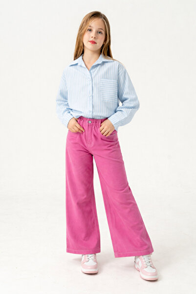 GİYİCEM TEKSTİL بنطلون بنمط عادي أساسي للفتيات 396-3