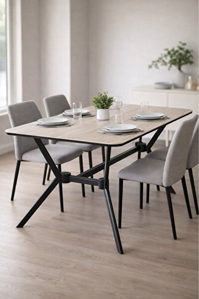 MARIA HOMES Modern Black and Grey Side Table, 130x80x75 CM