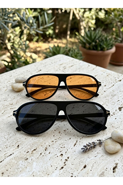 WATCHOFROYAL Set of Two Re1048 Black--Black Orange Sunglasses