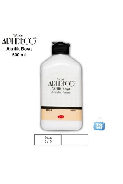 Artdeco 500 ML Beyaz Akrilik Boya 0,5 Litre Büyük Boy Yeni Seri